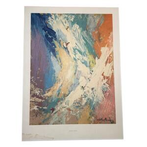 Leroy Neiman Squaw Valley Ski Art Print Abstract Olympic Sport Snow Scene Poster